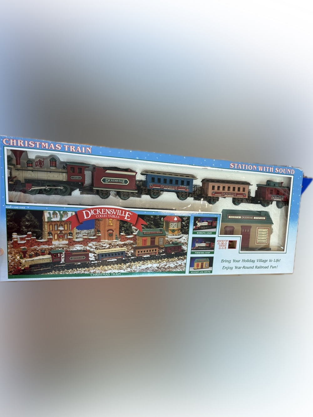 Dickensville Village Collectable Holiday Train Set in Original Package TESTED